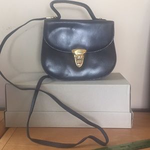 Saks Fifth Avenue Brown & gold hardware body bag
